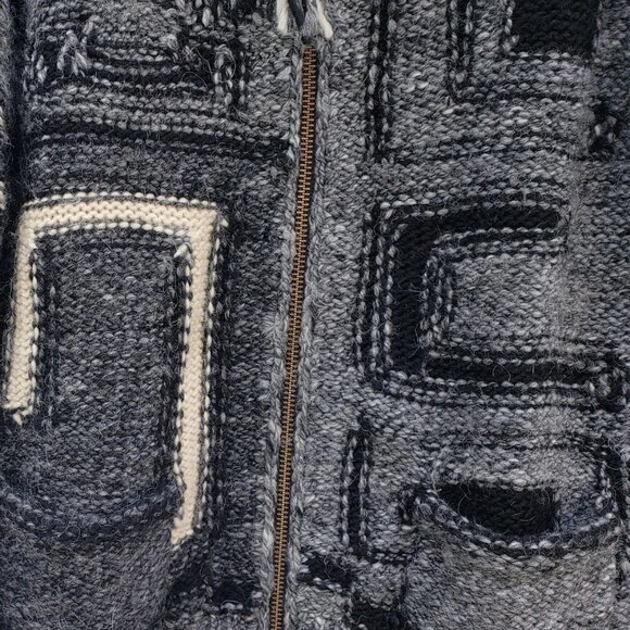 Wilfred Free Black and White Primitive Pattern Wool Alpaca Blend Zeno Jacket - Picture 6 of 8